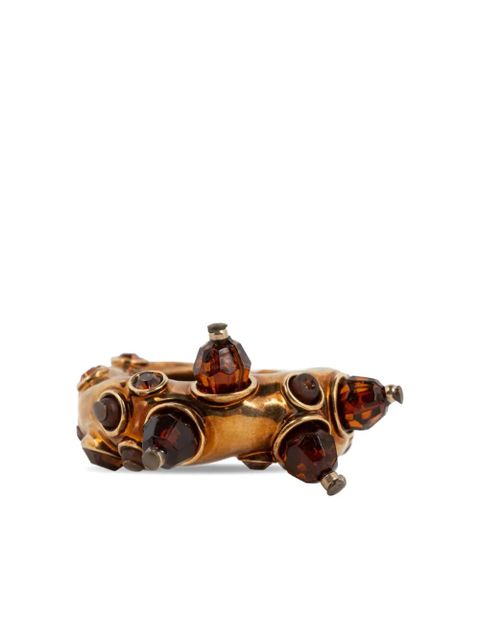 DRIES VAN NOTEN stone-embellished brass ring - Gold - zdjęcie produktu nr 2