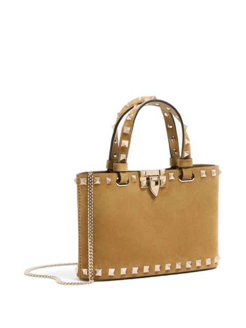 Valentino Garavani Rockstud mini suede shopping bag - Neutrals - zdjęcie produktu nr 2
