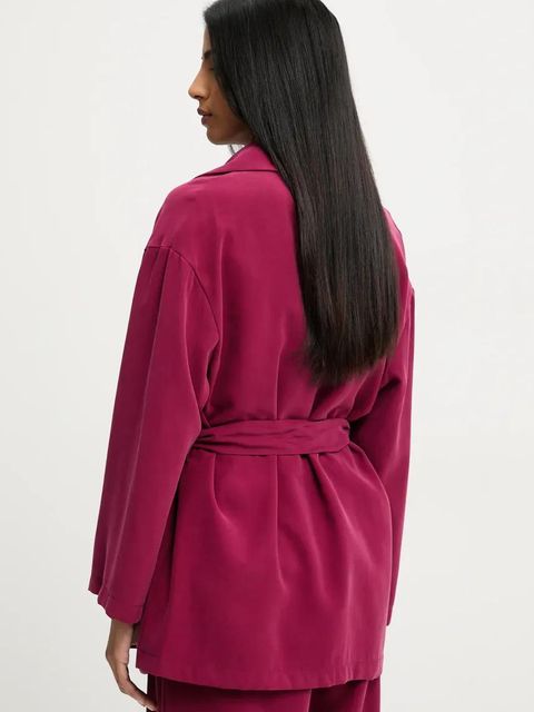 Answear.LAB marynarka kolor bordowy oversize gładka - zdjęcie produktu nr 2
