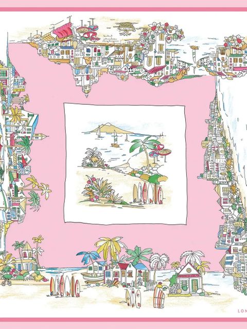 Longchamp Vivement l'Eté silk scarf - Pink - zdjęcie produktu nr 2