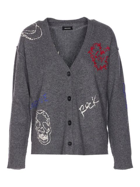 Zadig&Voltaire Mirkaz V-neck cashmere cardigan - Grey - zdjęcie produktu nr 1