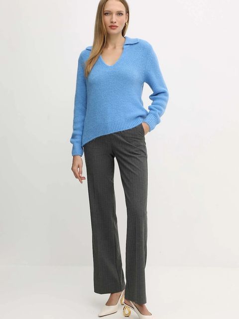 Morgan sweter z domieszką alpaki damski kolor niebieski lekki MCLO - zdjęcie produktu nr 2