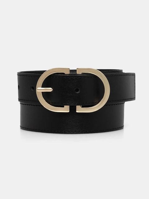 Tommy Hilfiger pasek skórzany damski kolor czarny AW0AW17972 - zdjęcie produktu nr 1