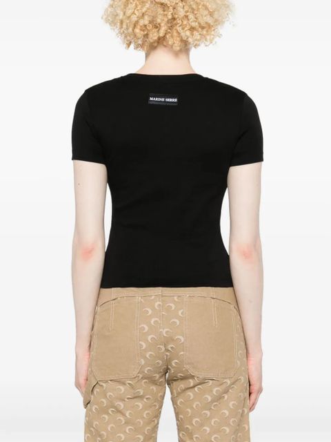 Marine Serre moon logo T-shirt - Black