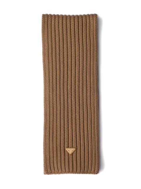 Prada enameled triangle knit scarf - Brown - zdjęcie produktu nr 1