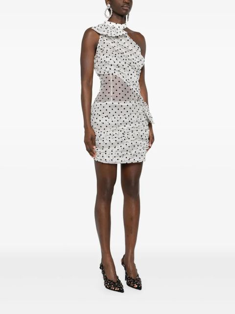 Alessandra Rich polka-dot organza mini dress - White