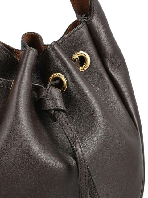 Saint Laurent Paris drawstring chain bucket bag - Brown