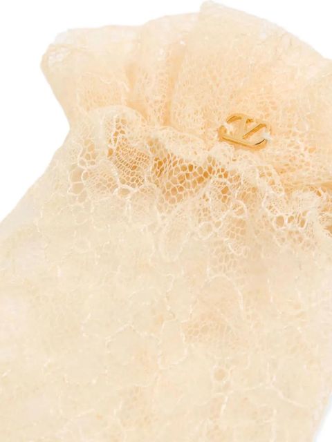 Valentino Garavani ruffled-lace gloves - Yellow - zdjęcie produktu nr 2