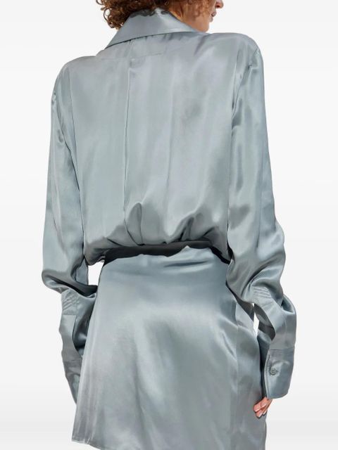 The Attico wrap-front mini dress - Blue