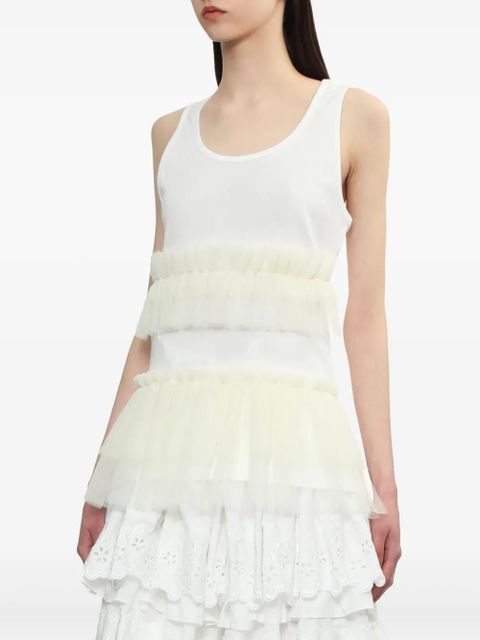 Simone Rocha ruflled detailing tank top - White