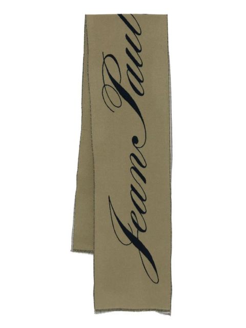Jean Paul Gaultier logo-detail wool scarf - Green - zdjęcie produktu nr 1