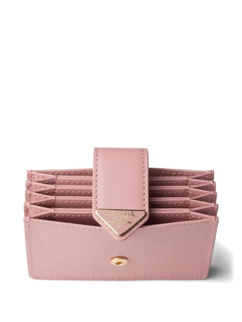 Prada Saffiano and smooth leather card holder - Pink