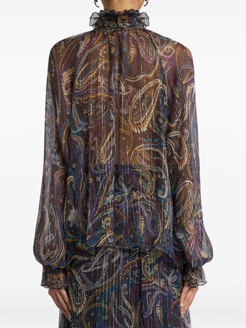 ETRO paisley silk blouse - Purple