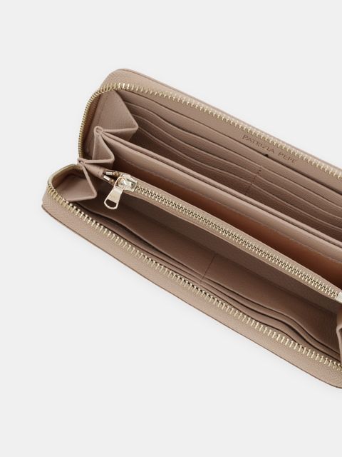 Patrizia Pepe portfel skórzany damski kolor beżowy CQ4879 L001