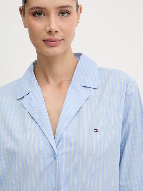 Tommy Hilfiger koszula nocna bawełniana damska kolor niebieski bawełniana UW0UW06082