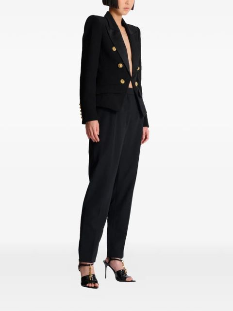 Balmain double-breasted peplum blazer - Black