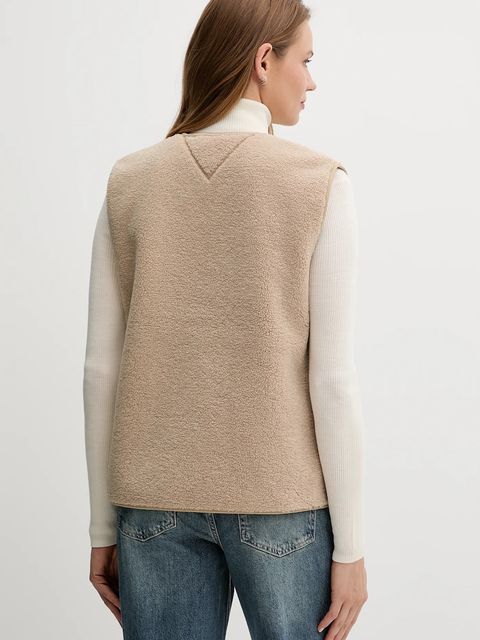 Tommy Hilfiger bezrękawnik kolor beżowy przejściowy WW0WW49315