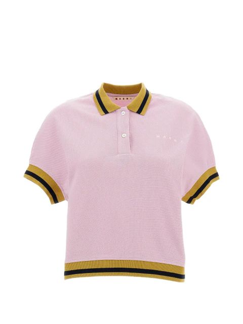 Marni striped buttoned polo top - Pink - zdjęcie produktu nr 1