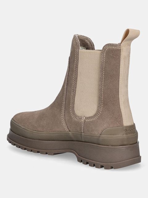 Gant sztyblety zamszowe Wintly damskie kolor beżowy na płaskim obcasie lekko ocieplone 31553084