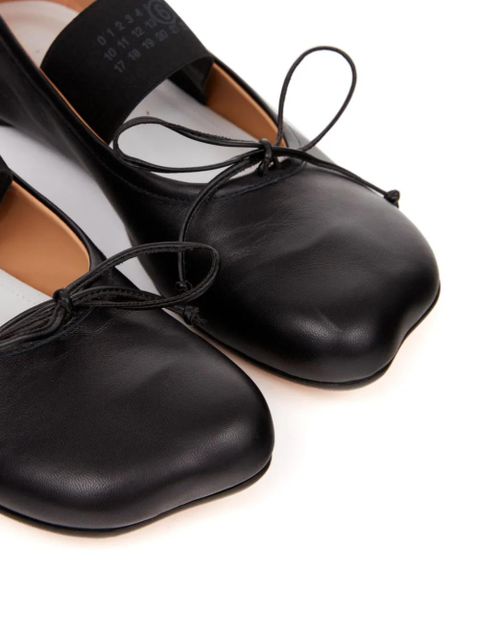 MM6 Maison Margiela Anatomic Numbers-motif leather ballerinas - Black