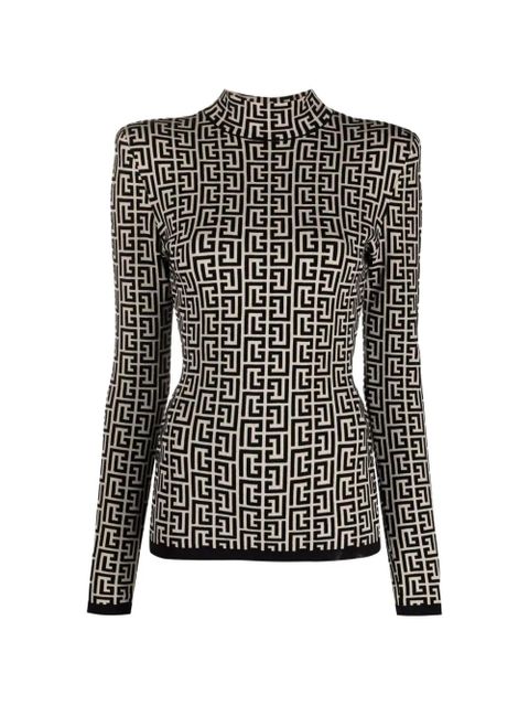 Balmain monogram sweater - Neutrals - zdjęcie produktu nr 1