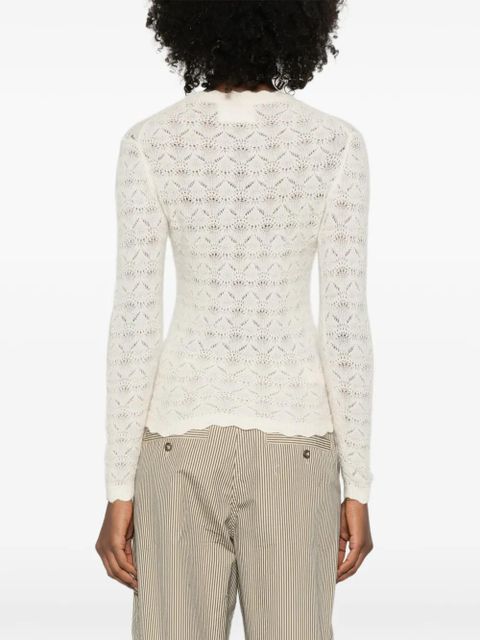 MARANT ÉTOILE Leonette openwork scalloped sweater - Neutrals
