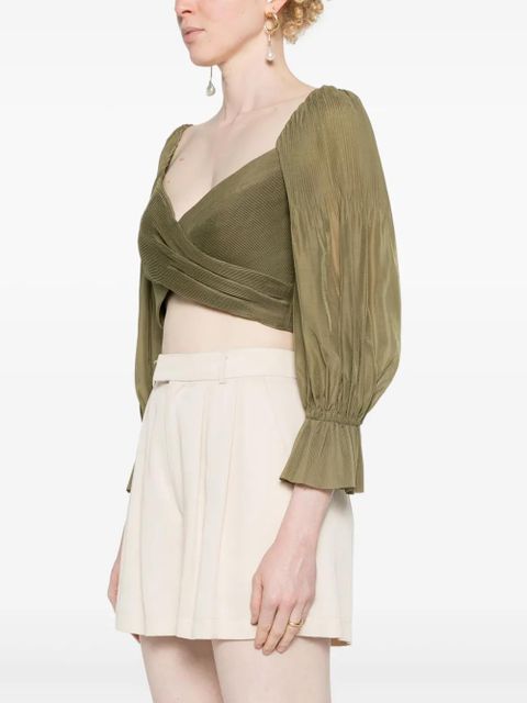 ZIMMERMANN plissé cropped top - Green
