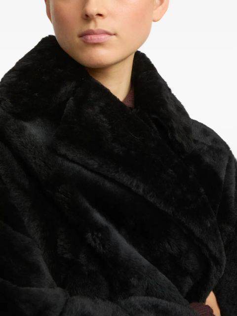 Yves Salomon double-breasted shearling jacket - Black