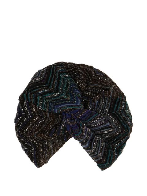 Missoni zigzag-pattern sequin-embelishment hat - Blue - zdjęcie produktu nr 2