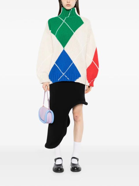 JW Anderson turtle-neck argyle sweater - White - zdjęcie produktu nr 2
