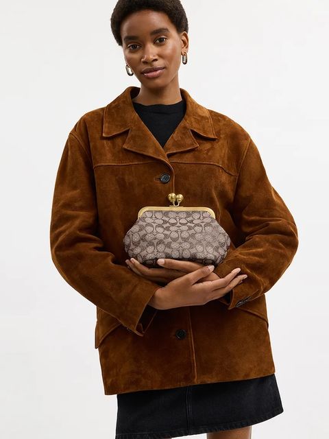 Coach torebka Kisslock Frame Bag kolor beżowy CCC53