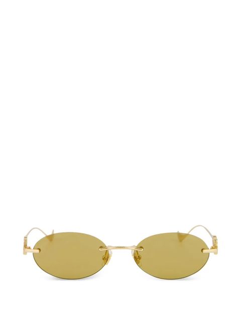 VALENTINO GARAVANI EYEWEAR V-logo oval-frame sunglasses - Gold - zdjęcie produktu nr 1