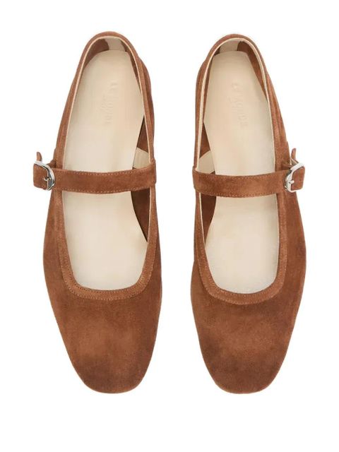 Le Monde Beryl almond-toe buckle ballet flats - Brown