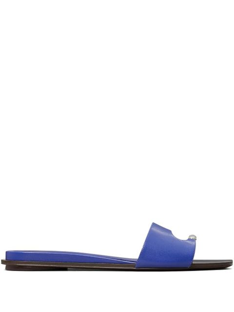 Tory Burch leather slides - Blue - zdjęcie produktu nr 1