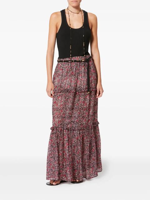 MARANT ÉTOILE Volomia ruffled maxi skirt - Red - zdjęcie produktu nr 2