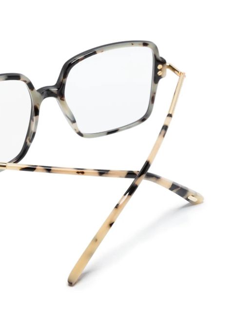 TOM FORD Eyewear tortoiseshell-effect square-frame glasses - Black