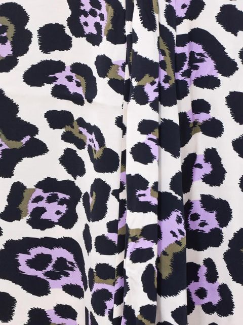 Essentiel Antwerp animalier-print pleated midi skirt - Neutrals