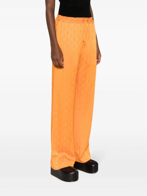 Marine Serre Moon Diamant jacquard trousers - Orange