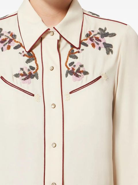 ISABEL MARANT YZEA beaded embroidered shirt - Neutrals