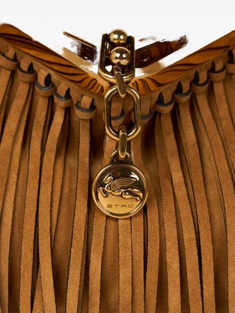 ETRO small Vela fringing suede shoulder bag - Brown