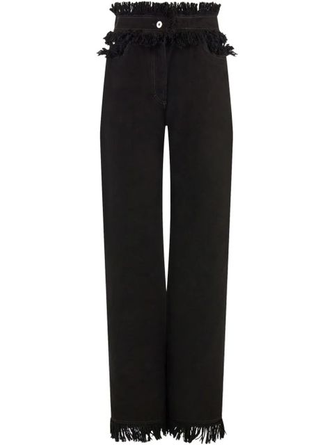 Ferragamo fringed straight-leg jeans - Black - zdjęcie produktu nr 1