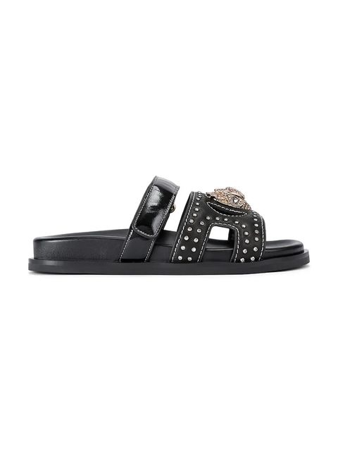 Kurt Geiger London klapki skórzane Eagle Stud Cut Out Sdl damskie kolor czarny 4734209139 - zdjęcie produktu nr 1