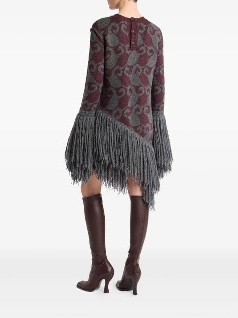ETRO knitted-jacquard fringe mini dress - Grey - zdjęcie produktu nr 2