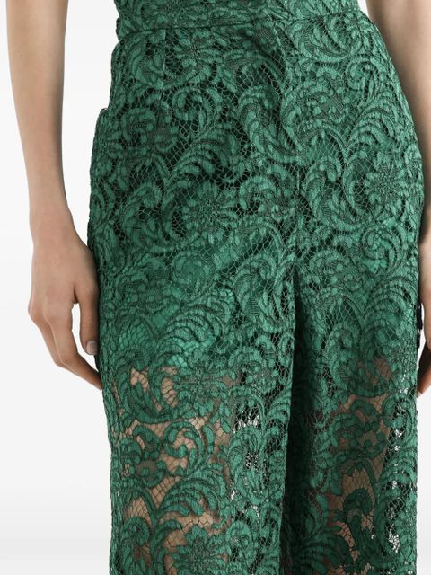Dolce & Gabbana cordonetto lace trousers - Green
