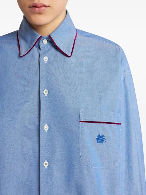 ETRO Pegaso-embroidered cotton T-shirt - Blue