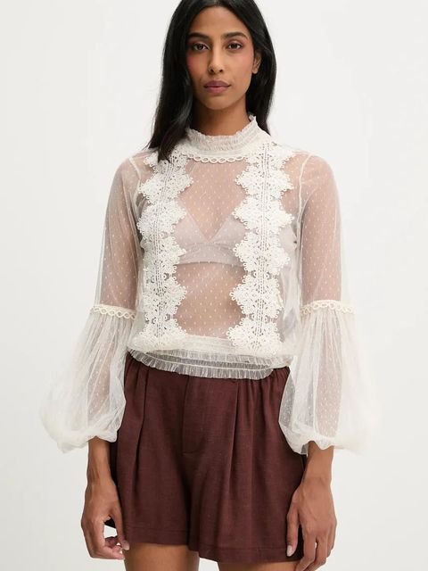 Answear.LAB bluzka damska kolor beżowy z aplikacją - zdjęcie produktu nr 1