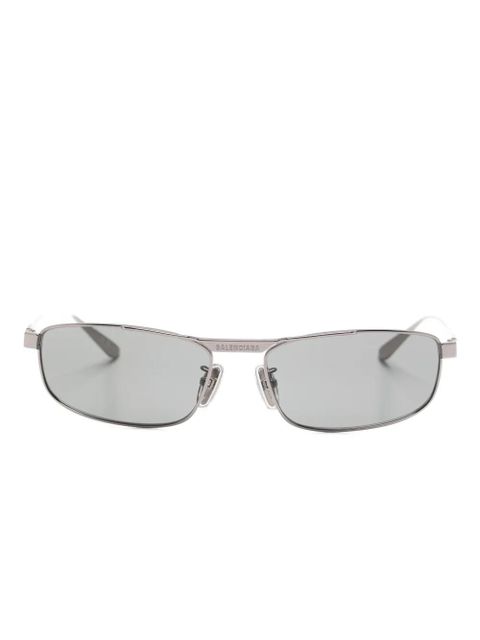 Balenciaga Eyewear logo-engraved rectangle-frame sunglasses - Silver - zdjęcie produktu nr 1