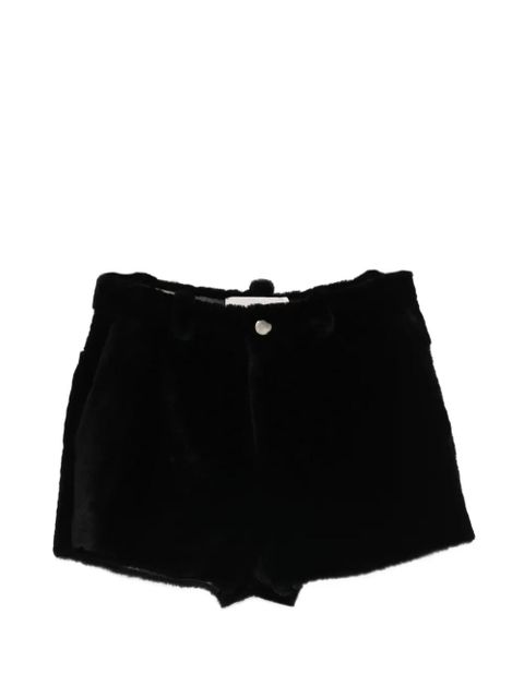 Nour Hammour Leontine shearling shorts - Black - zdjęcie produktu nr 1