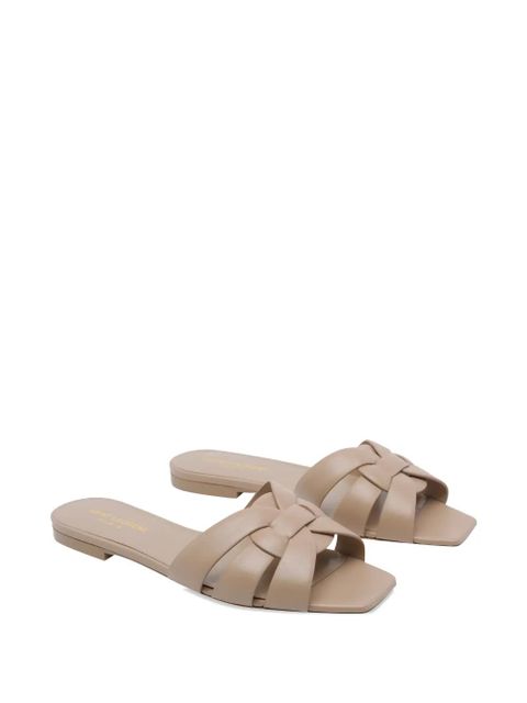 Saint Laurent Tribute woven leather sandals - Neutrals - zdjęcie produktu nr 2