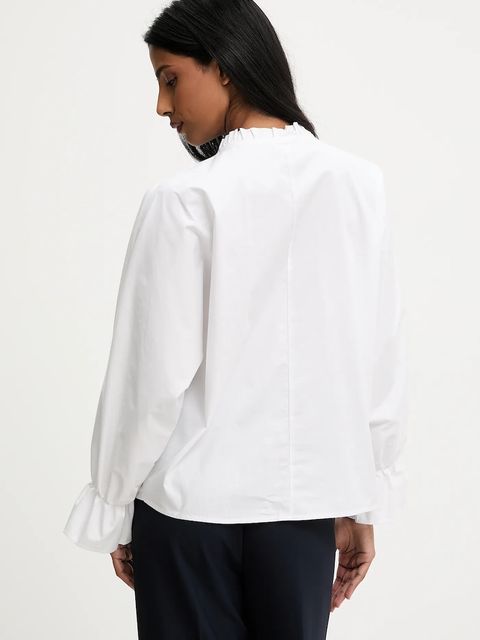Answear.LAB koszula damska kolor biały relaxed z wiązanym dekoltem